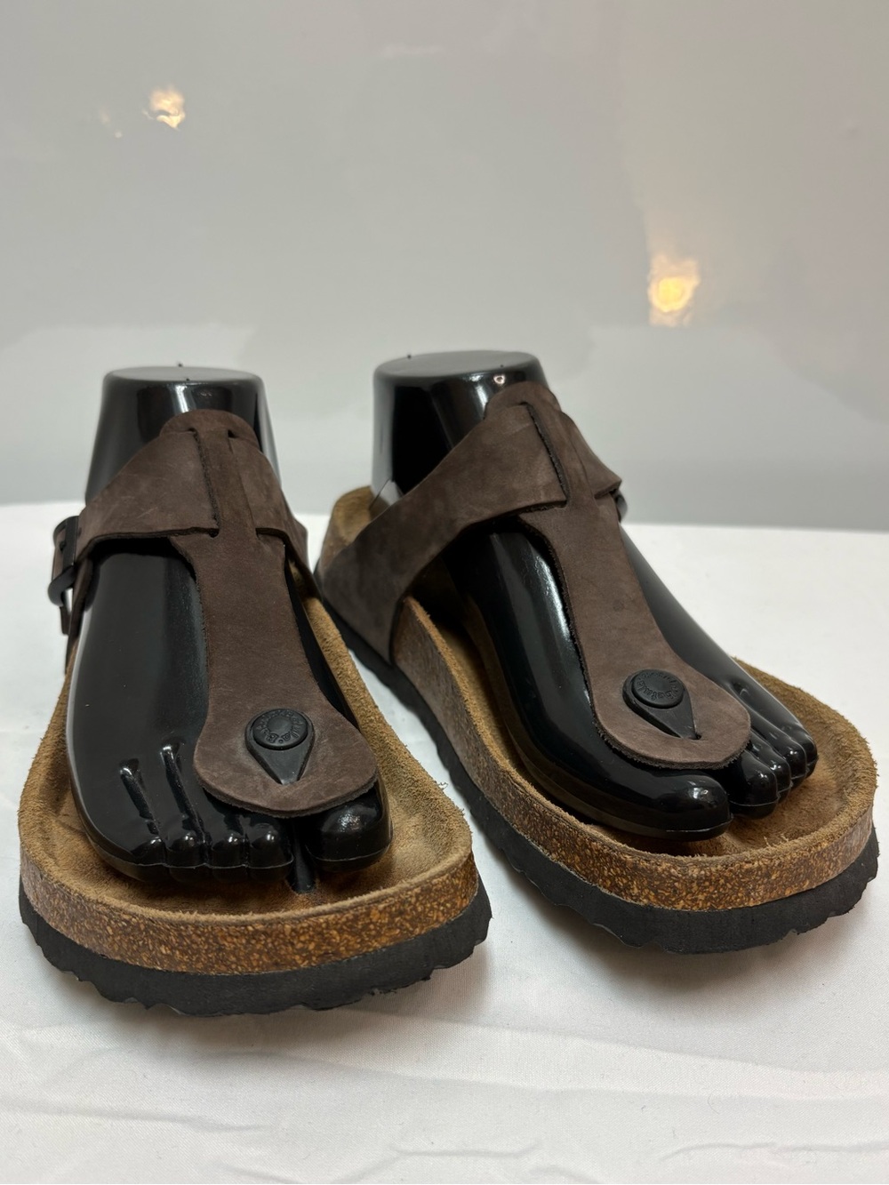 Betula by Birkenstock Brown Leather Gizeh Thong Sandals Size 8 Regular Width